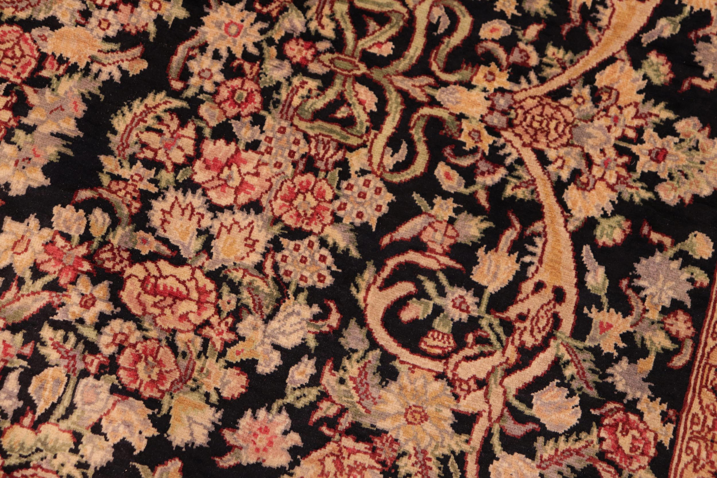 handmade Traditional Tamour Black Gold Hand Knotted RECTANGLE 100% WOOL area rug 6x9