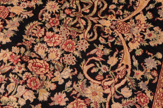 handmade Traditional Tamour Black Gold Hand Knotted RECTANGLE 100% WOOL area rug 6x9