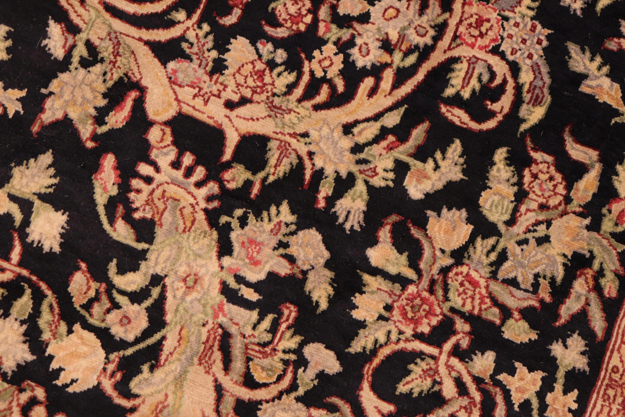 handmade Traditional Tamour Black Gold Hand Knotted RECTANGLE 100% WOOL area rug 6x9