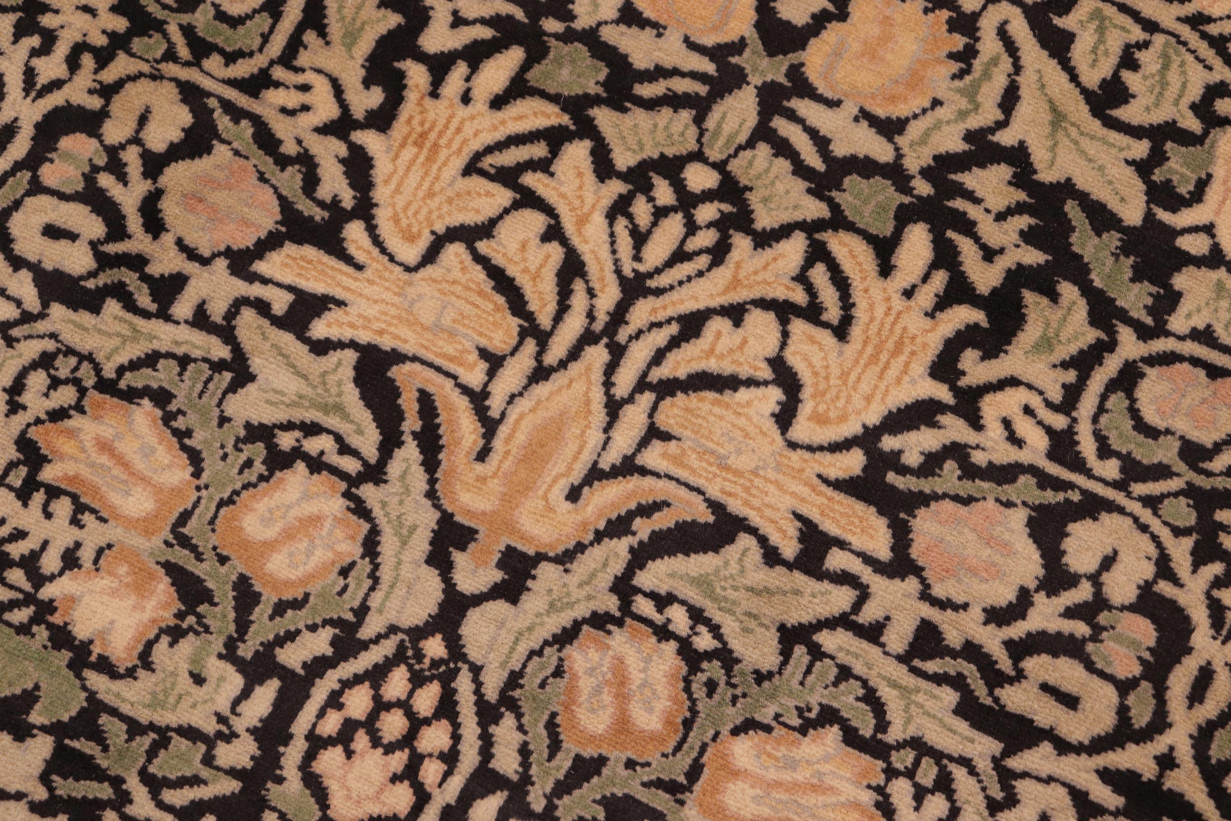 handmade Transitional Snakehead Black Green Hand Knotted RECTANGLE 100% WOOL area rug 6x8