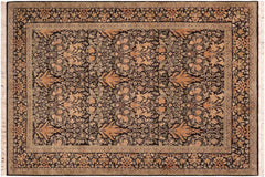 handmade Transitional Snakehead Black Green Hand Knotted RECTANGLE 100% WOOL area rug 6x8