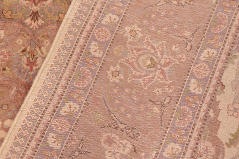 handmade Traditional Kashan Beige Brown Hand Knotted RECTANGLE 100% WOOL area rug 6x9