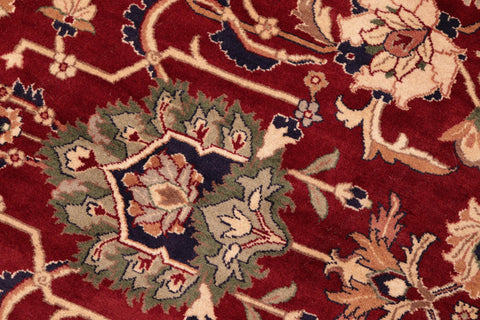 handmade Traditional Lahore Red Blue Hand Knotted RECTANGLE 100% WOOL area rug 6x9