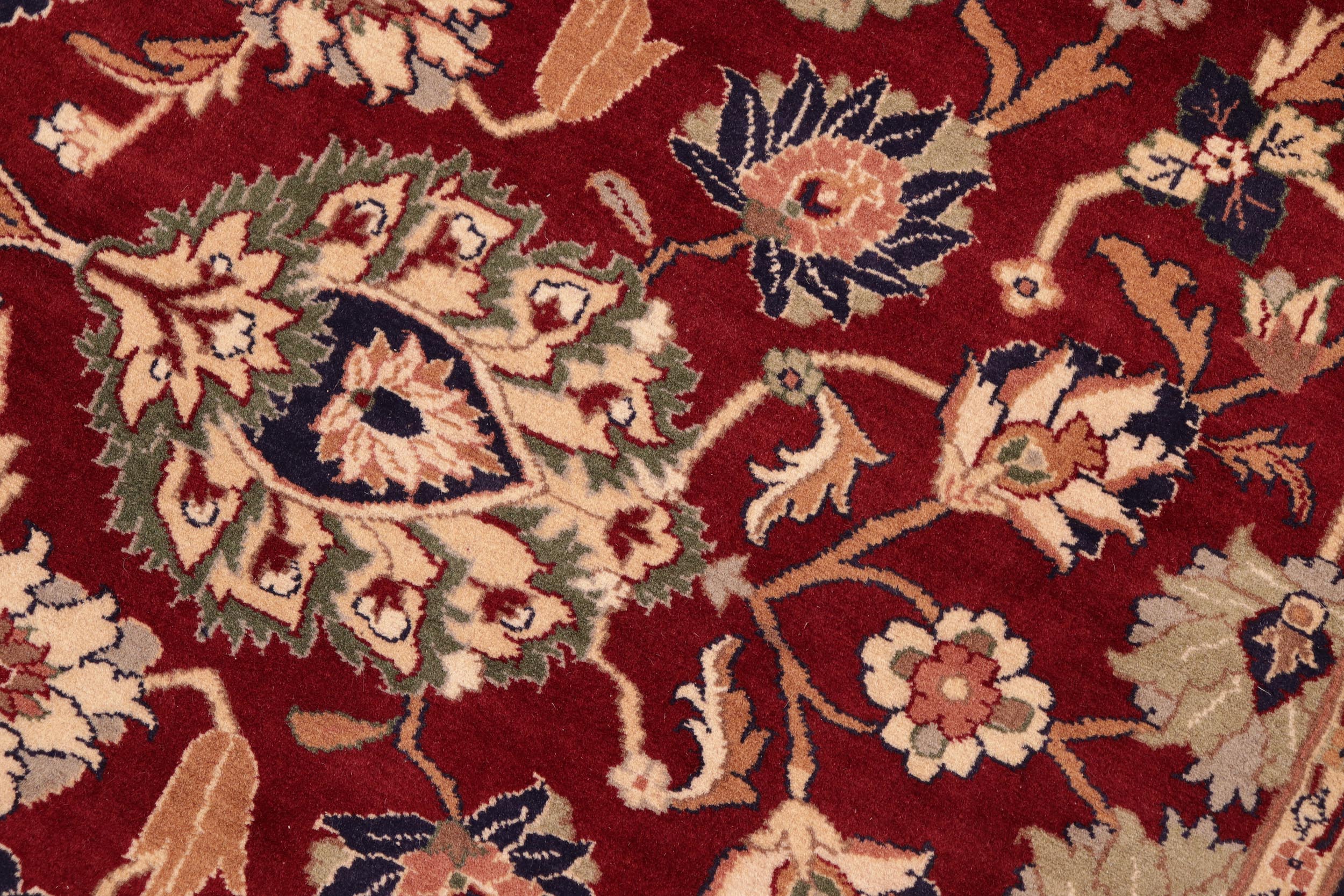 handmade Traditional Lahore Red Blue Hand Knotted RECTANGLE 100% WOOL area rug 6x9