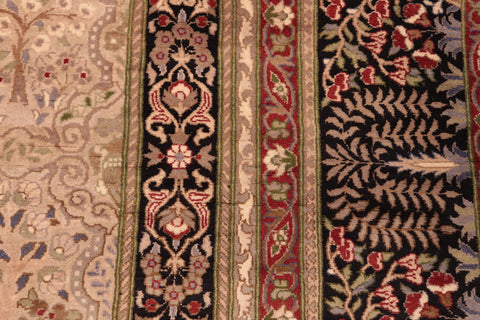 handmade Transitional  Beige Black Hand Knotted RECTANGLE 100% WOOL area rug 6x9