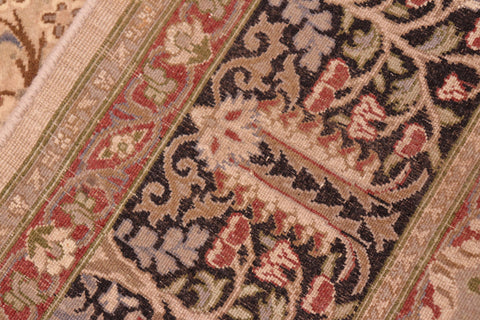 handmade Transitional  Beige Black Hand Knotted RECTANGLE 100% WOOL area rug 6x9