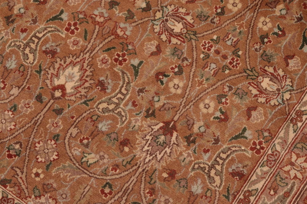 handmade Transitional  Gold Brown Hand Knotted RECTANGLE 100% WOOL area rug 6x9