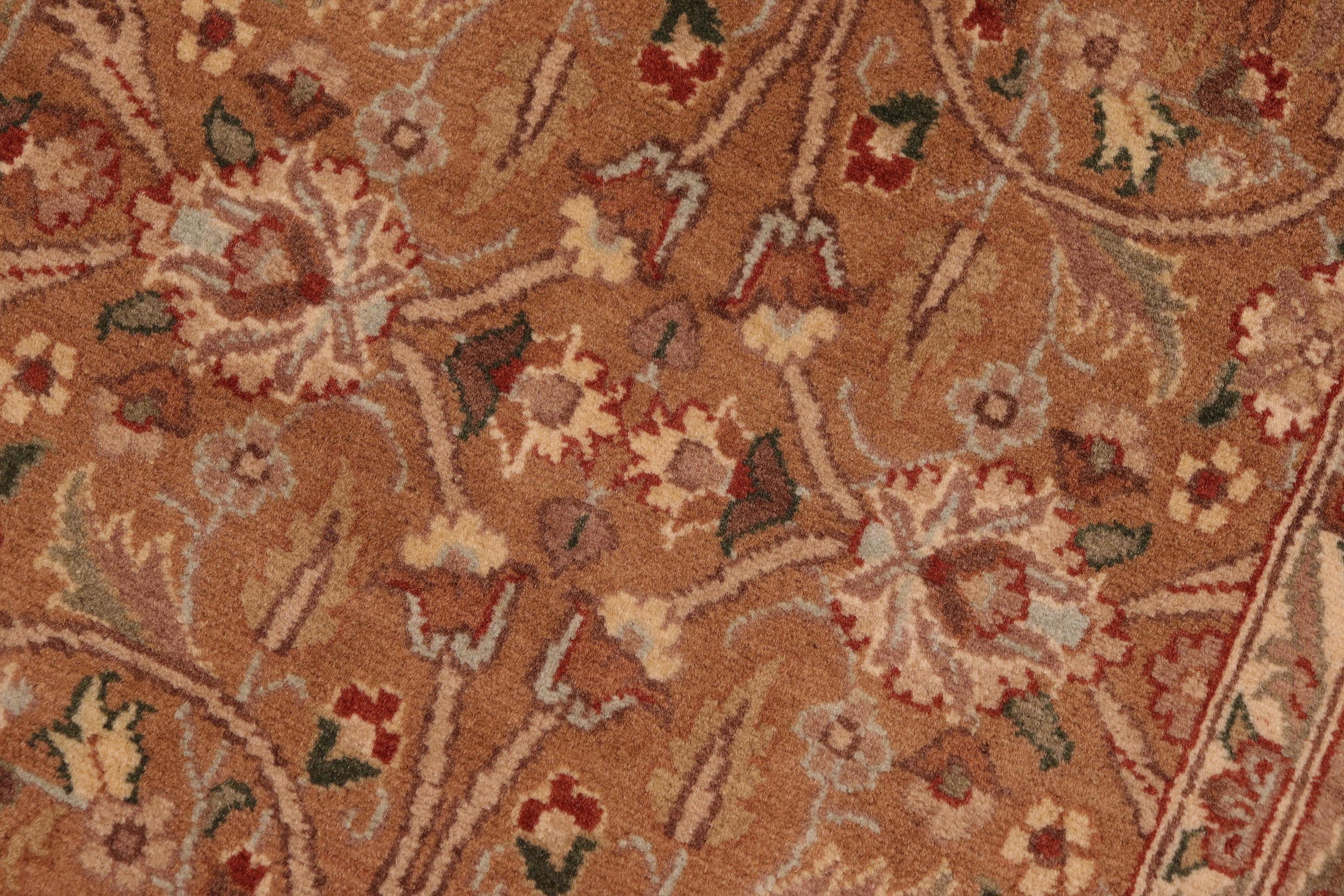 handmade Transitional  Gold Brown Hand Knotted RECTANGLE 100% WOOL area rug 6x9