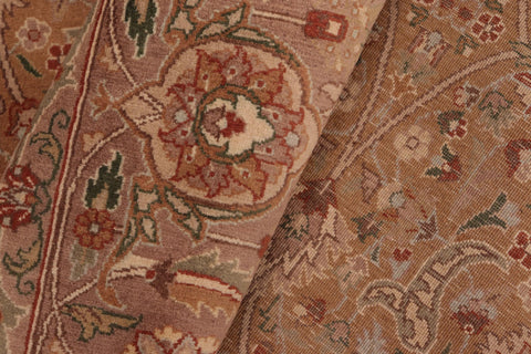 handmade Transitional  Gold Brown Hand Knotted RECTANGLE 100% WOOL area rug 6x9