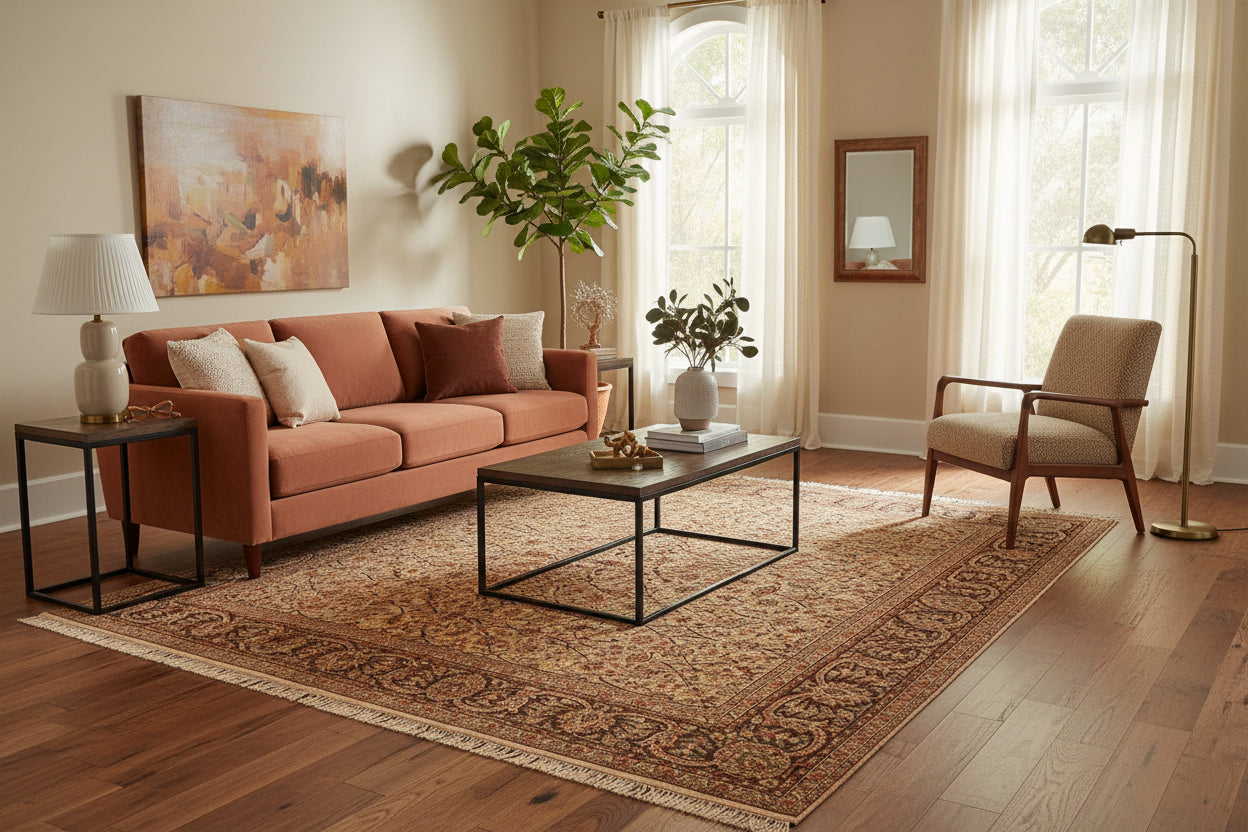 handmade Transitional Design Taupe Brown Hand Knotted RECTANGLE 100% WOOL area rug 6x10