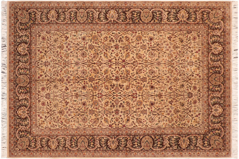 handmade Transitional Design Taupe Brown Hand Knotted RECTANGLE 100% WOOL area rug 6x10