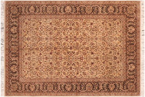 handmade Transitional Design Taupe Brown Hand Knotted RECTANGLE 100% WOOL area rug 6x10