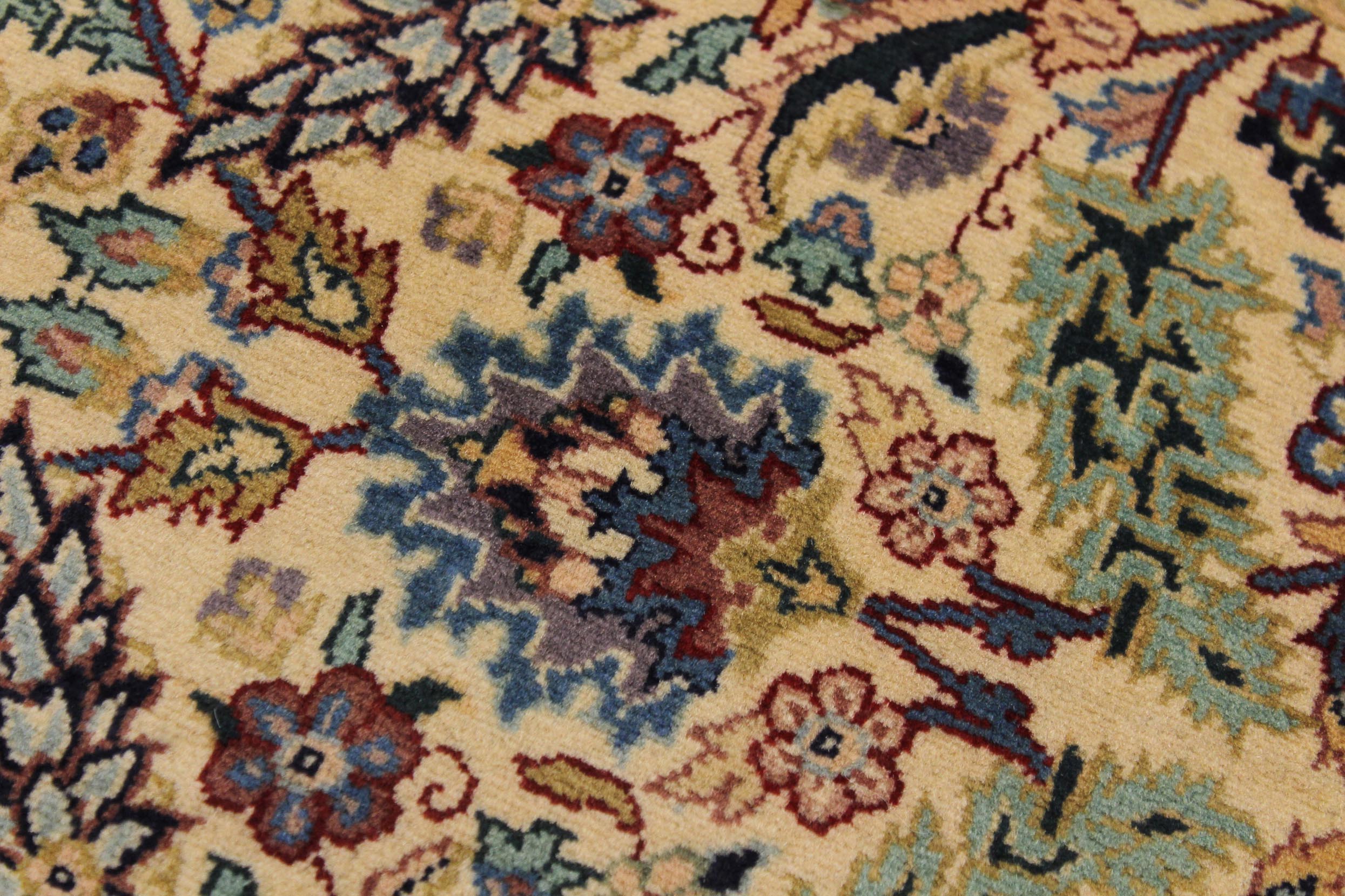 handmade Transitional Farooq Beige Blue Hand Knotted RECTANGLE 100% WOOL area rug 6x9