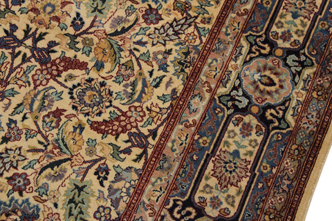 handmade Transitional Farooq Beige Blue Hand Knotted RECTANGLE 100% WOOL area rug 6x9