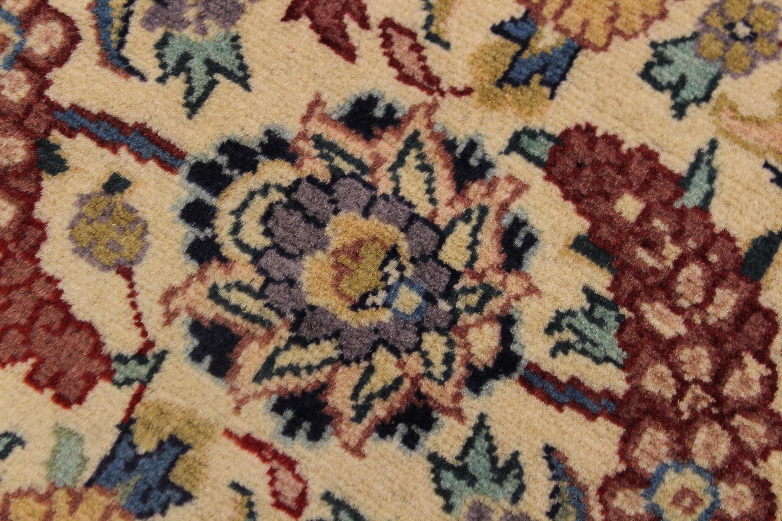 handmade Transitional Farooq Beige Blue Hand Knotted RECTANGLE 100% WOOL area rug 6x9