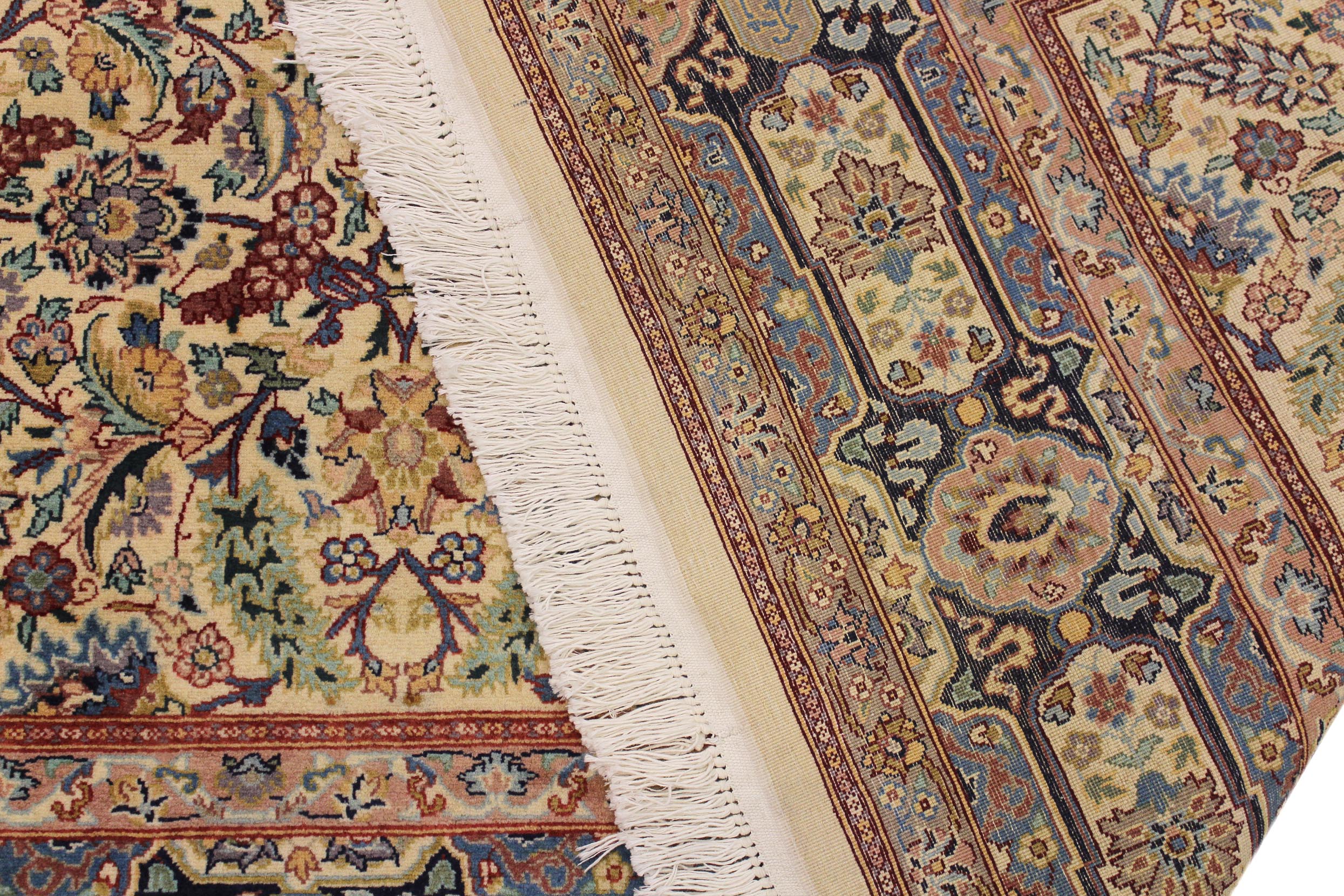 handmade Transitional Farooq Beige Blue Hand Knotted RECTANGLE 100% WOOL area rug 6x9