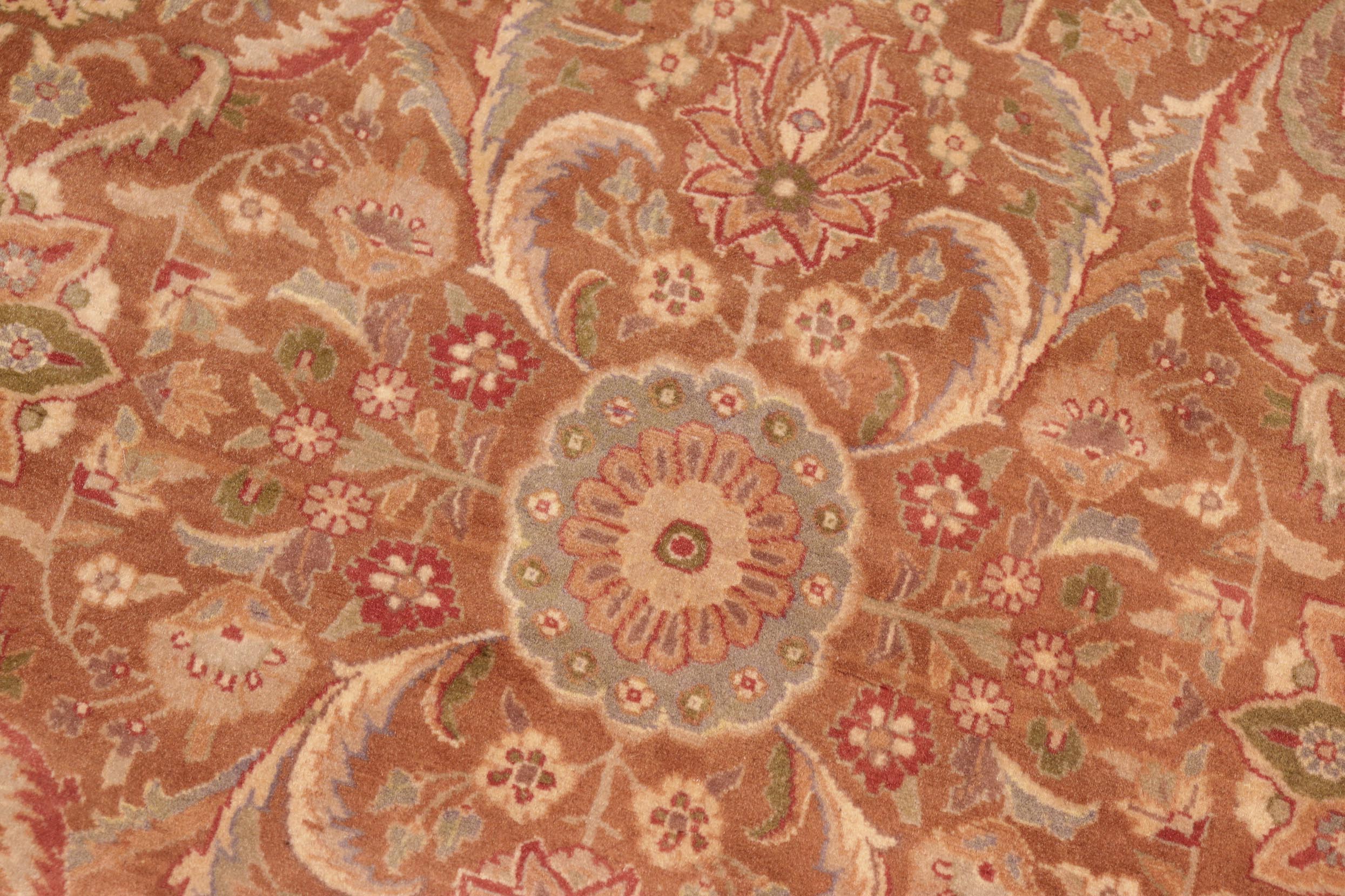 handmade Transitional Qaseem Bond Brown Beige Hand Knotted RECTANGLE 100% WOOL area rug 5x7