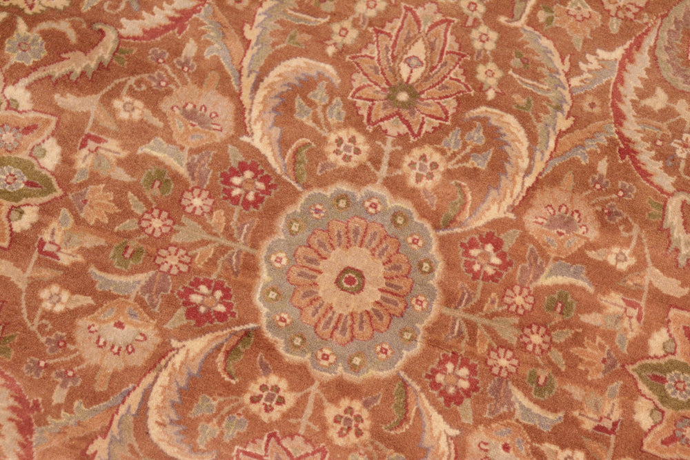 handmade Transitional Qaseem Bond Brown Beige Hand Knotted RECTANGLE 100% WOOL area rug 5x7
