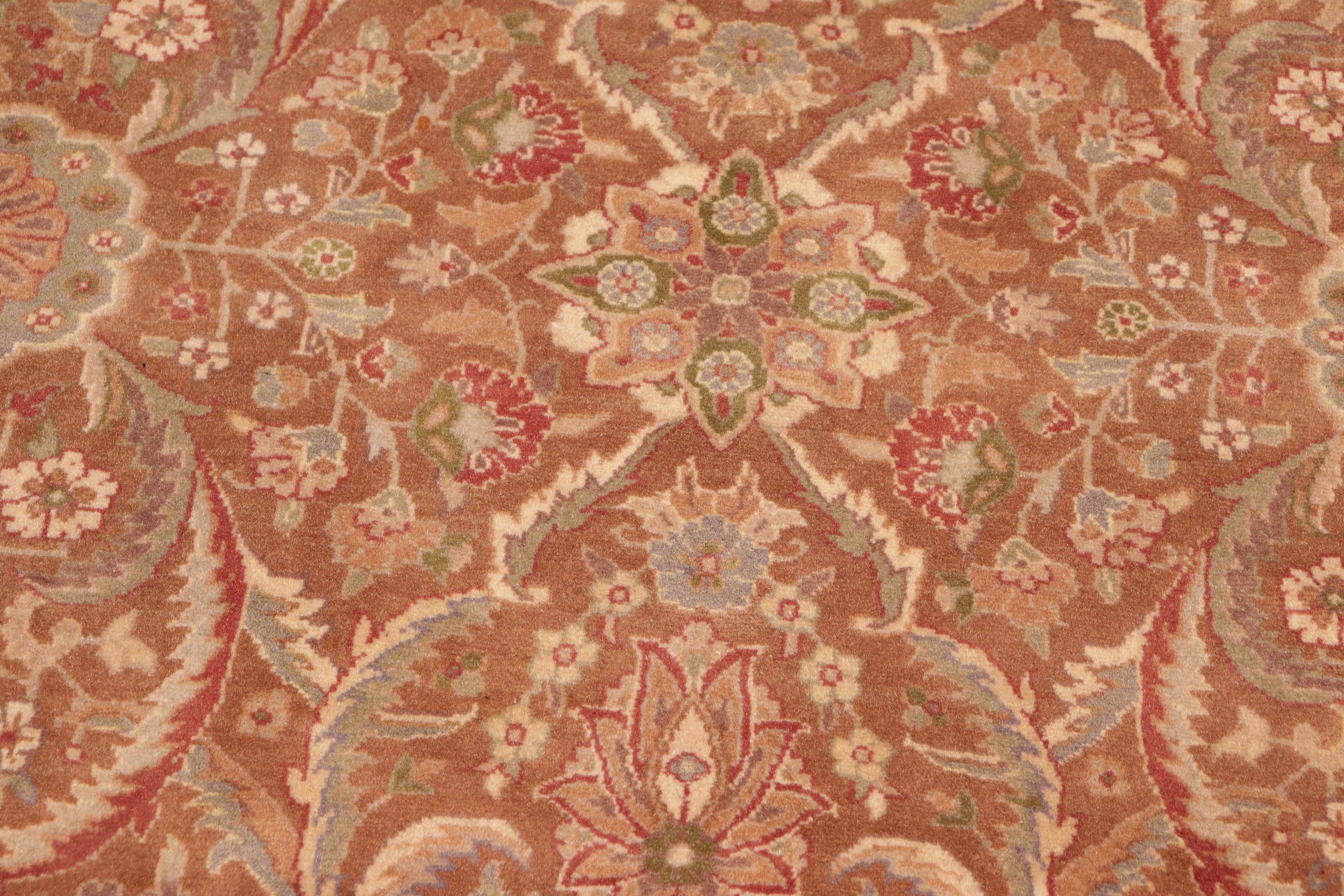 handmade Transitional Qaseem Bond Brown Beige Hand Knotted RECTANGLE 100% WOOL area rug 5x7