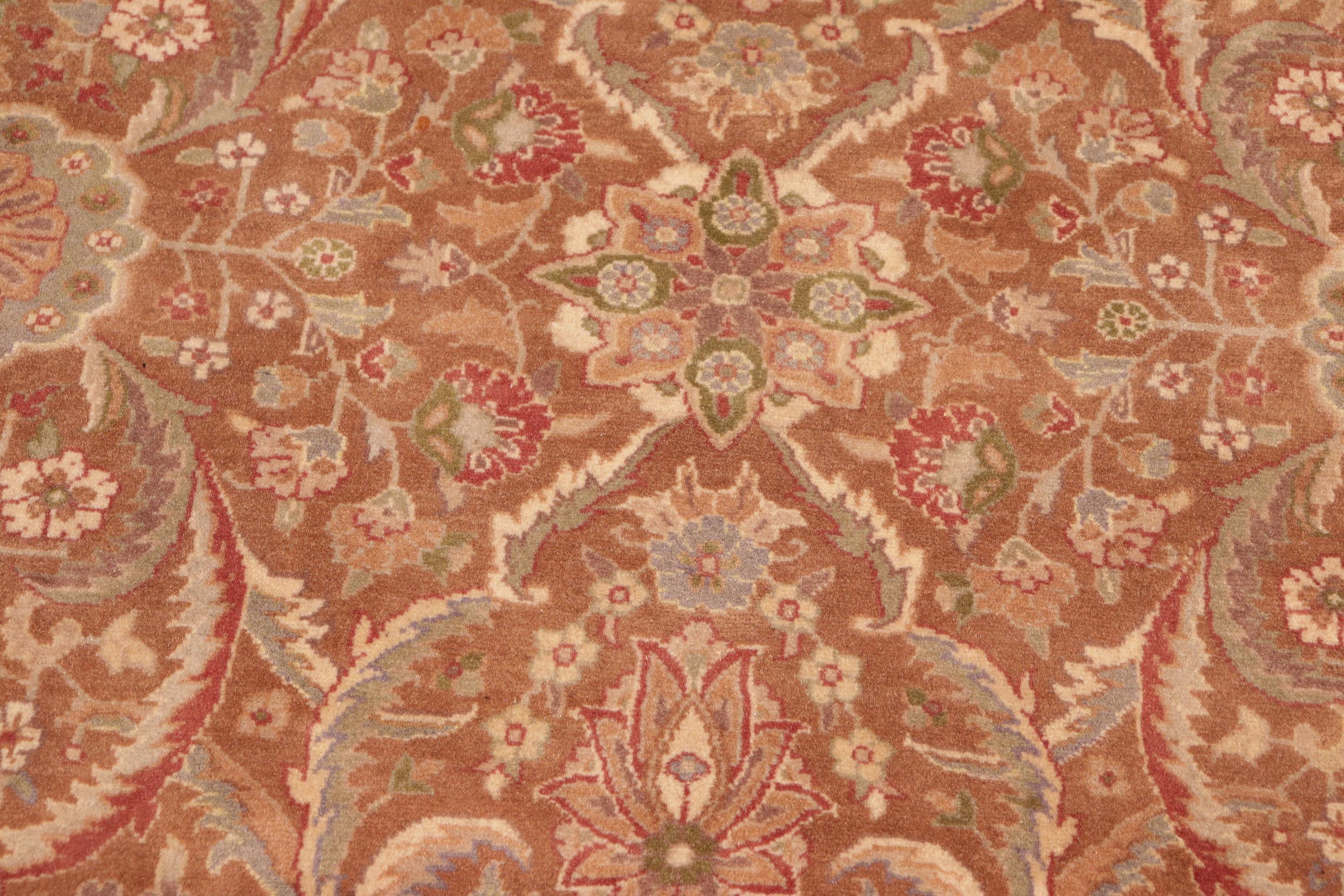 handmade Transitional Qaseem Bond Brown Beige Hand Knotted RECTANGLE 100% WOOL area rug 5x7