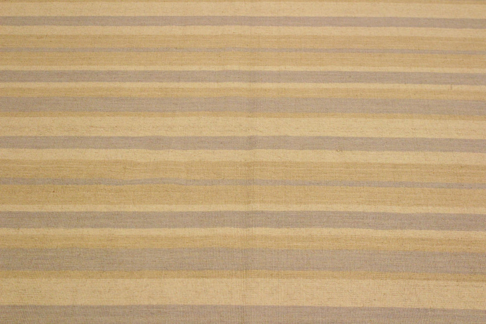 handmade Modern Kilim Bluish Gray Tan Hand-Woven RECTANGLE 100% WOOL area rug 5x8