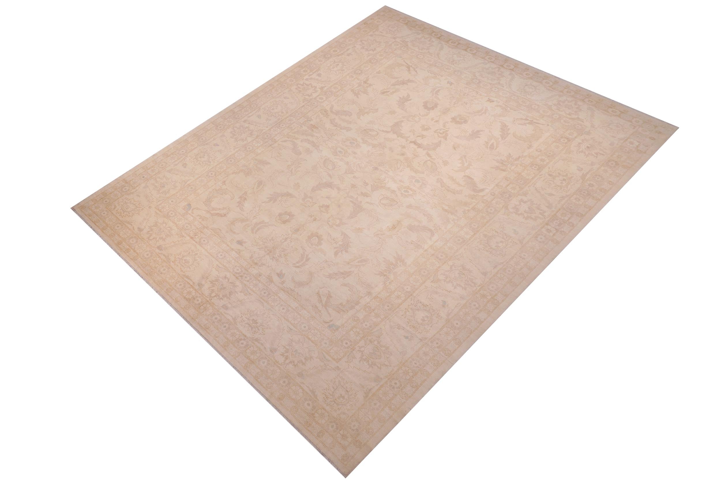 handmade Traditional Kafkaz Ivory Ivory Hand Knotted RECTANGLE 100% WOOL area rug 12x18