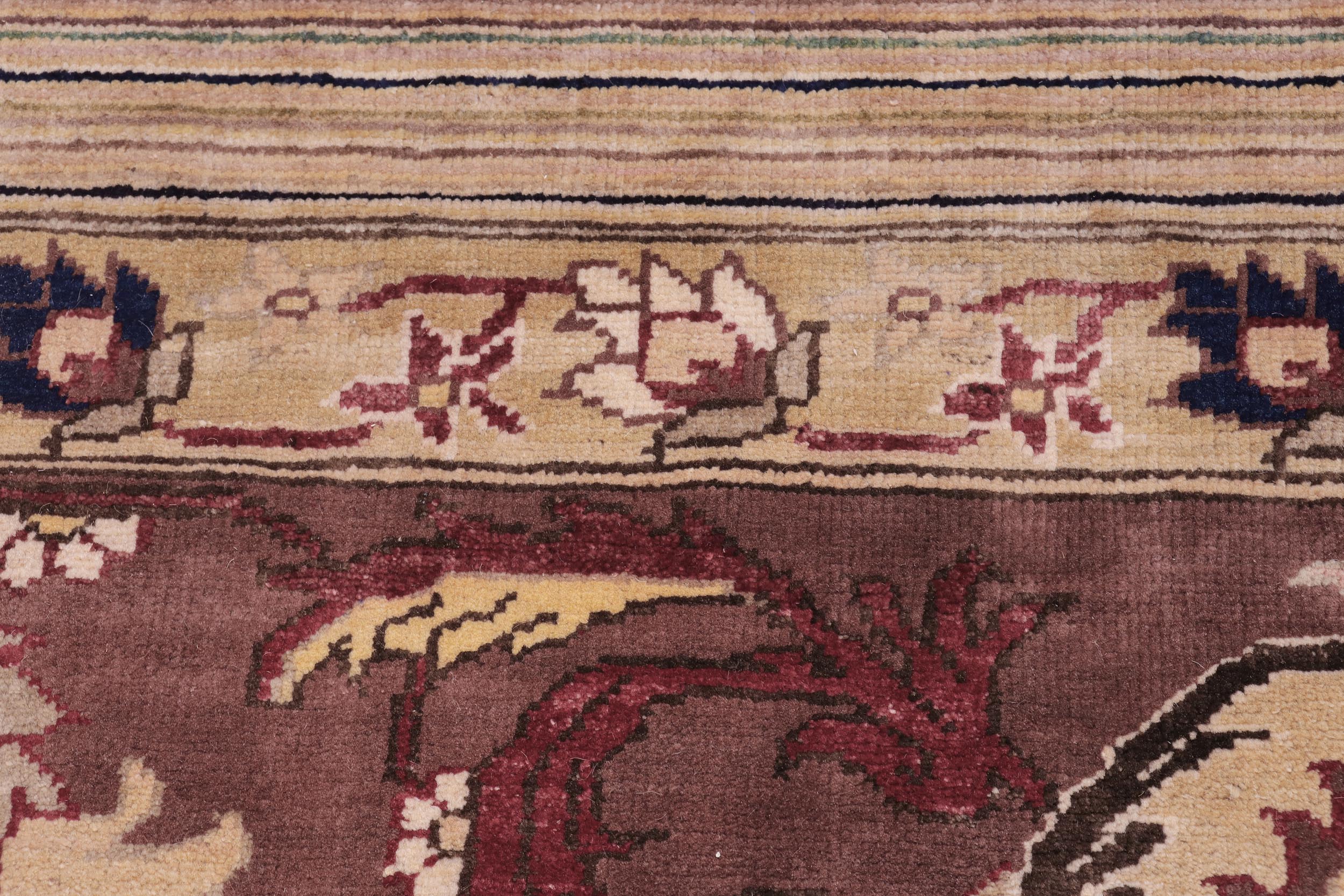 handmade Modern Kafkaz Tan Brown Hand Knotted RECTANGLE 100% WOOL area rug 12' x 15'