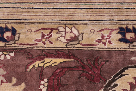 handmade Modern Kafkaz Tan Brown Hand Knotted RECTANGLE 100% WOOL area rug 12' x 15'