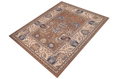 handmade Traditional Kafkaz Brown Ivory Hand Knotted RECTANGLE 100% WOOL area rug 11 x 15