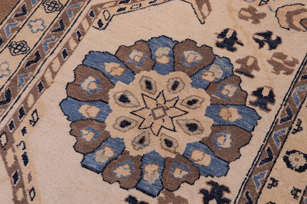 handmade Traditional Kafkaz Brown Ivory Hand Knotted RECTANGLE 100% WOOL area rug 11 x 15