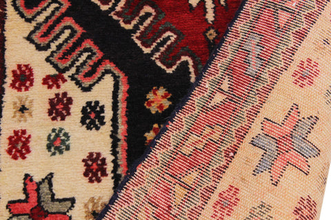 handmade Traditional Hamadan Red Blue Hand Knotted RUNNER 100% WOOL area rug 3 x 11