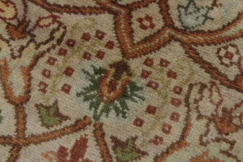 handmade Traditional Tabriz Taupe Gold Hand Knotted RUNNER 100% WOOL area rug 3' x 9'