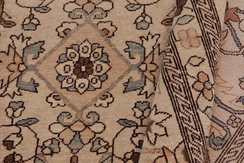 handmade Transitional Kafkaz Ivory Ivory Hand Knotted RECTANGLE 100% WOOL area rug 12' x 19'