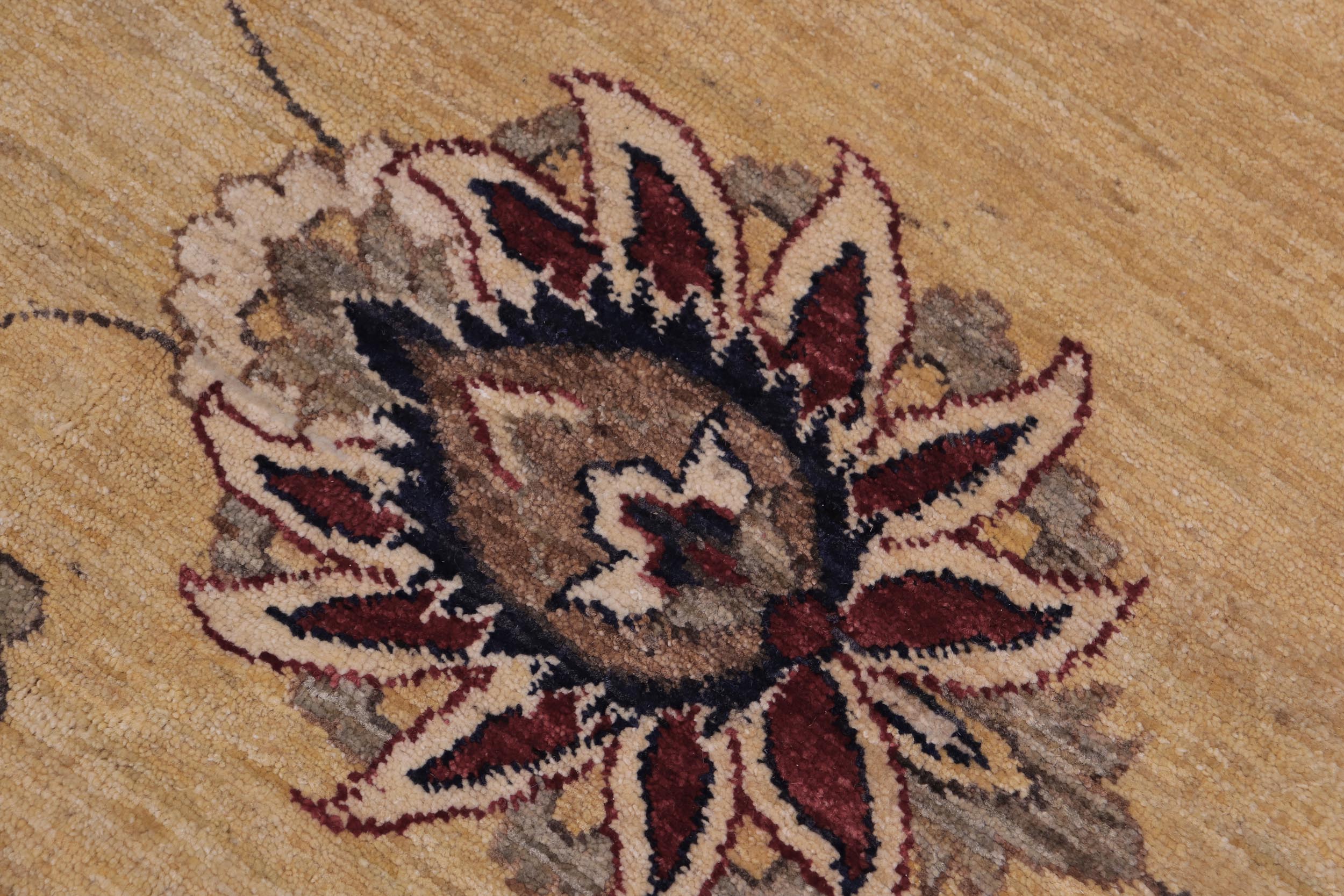 handmade Traditional Kafkaz Gold Blue Hand Knotted RECTANGLE 100% WOOL area rug 12x17