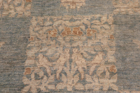 handmade Modern Kafkaz Lt. Blue Gold Hand Knotted RECTANGLE 100% WOOL area rug 12' x 17'