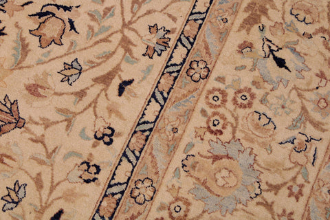 handmade Transitional Tabriz Taupe Blue Hand Knotted RECTANGLE 100% WOOL area rug 9 x 12