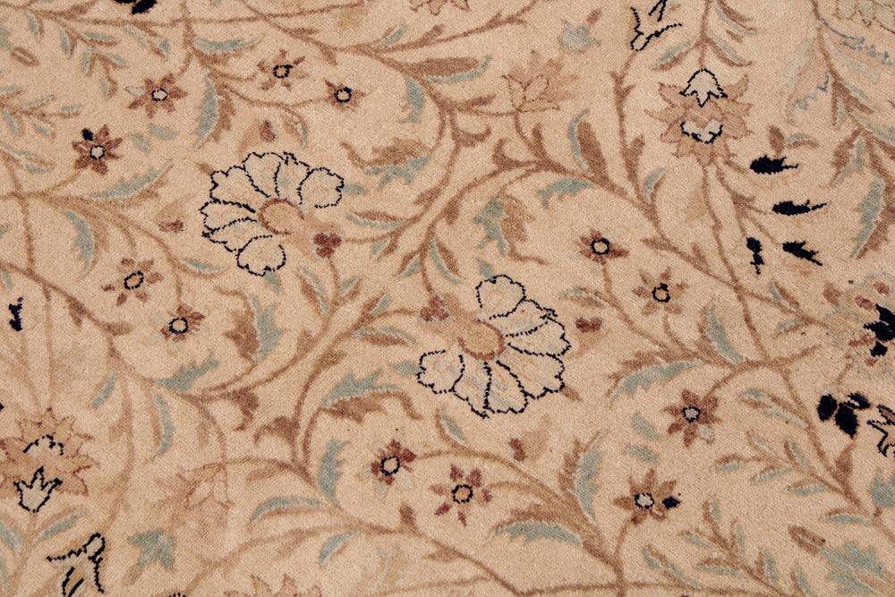 handmade Transitional Tabriz Taupe Blue Hand Knotted RECTANGLE 100% WOOL area rug 9x12