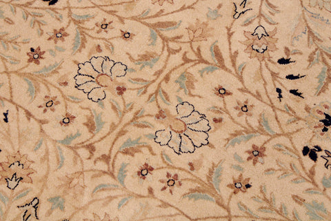 handmade Transitional Tabriz Taupe Blue Hand Knotted RECTANGLE 100% WOOL area rug 9 x 12