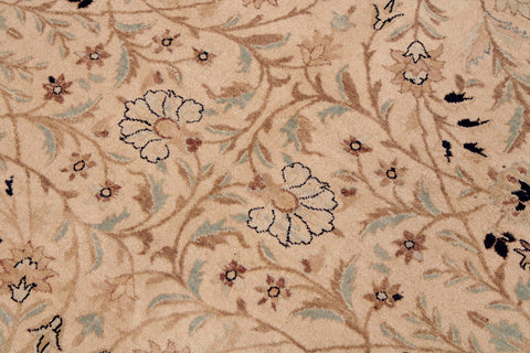 handmade Transitional Tabriz Taupe Blue Hand Knotted RECTANGLE 100% WOOL area rug 9x12