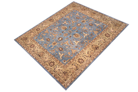 handmade Traditional Kafkaz Lt. Blue Lt. Tan Hand-Woven RECTANGLE 100% WOOL area rug 12x15