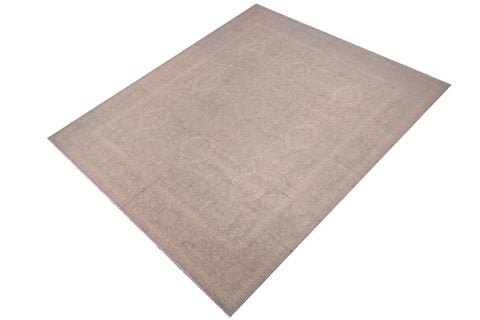 handmade Transitional Kafkaz Brown Gray Hand Knotted RECTANGLE 100% WOOL area rug 12' x 15'
