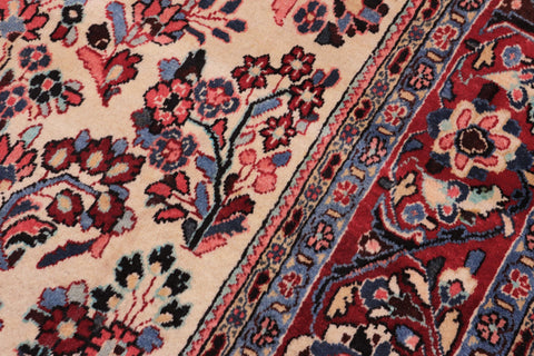 handmade Traditional Antique Beige Red Hand Knotted RECTANGLE 100% WOOL area rug 6 x 9
