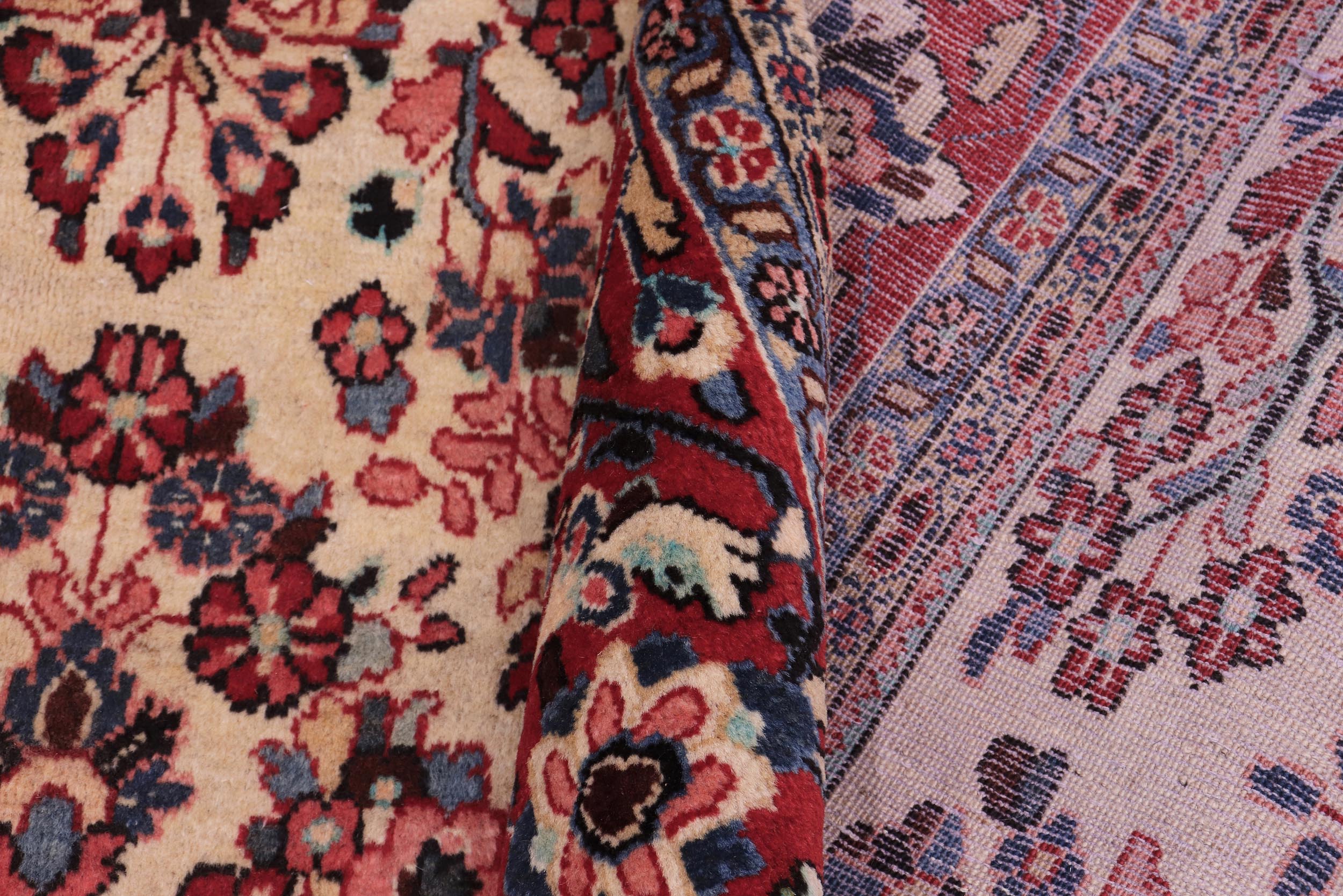handmade Traditional Antique Beige Red Hand Knotted RECTANGLE 100% WOOL area rug 6 x 9