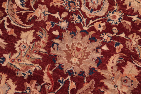 handmade Transitional Agra Drk. Red Blue Hand Knotted RECTANGLE 100% WOOL area rug 8x10