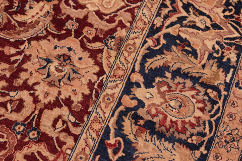 handmade Transitional Agra Drk. Red Blue Hand Knotted RECTANGLE 100% WOOL area rug 8x10
