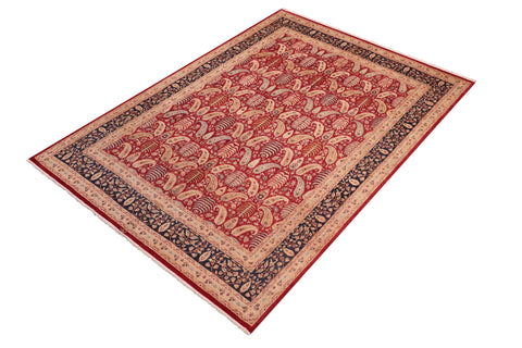 handmade Transitional Sarook Red Blue Hand Knotted RECTANGLE 100% WOOL area rug 8x10