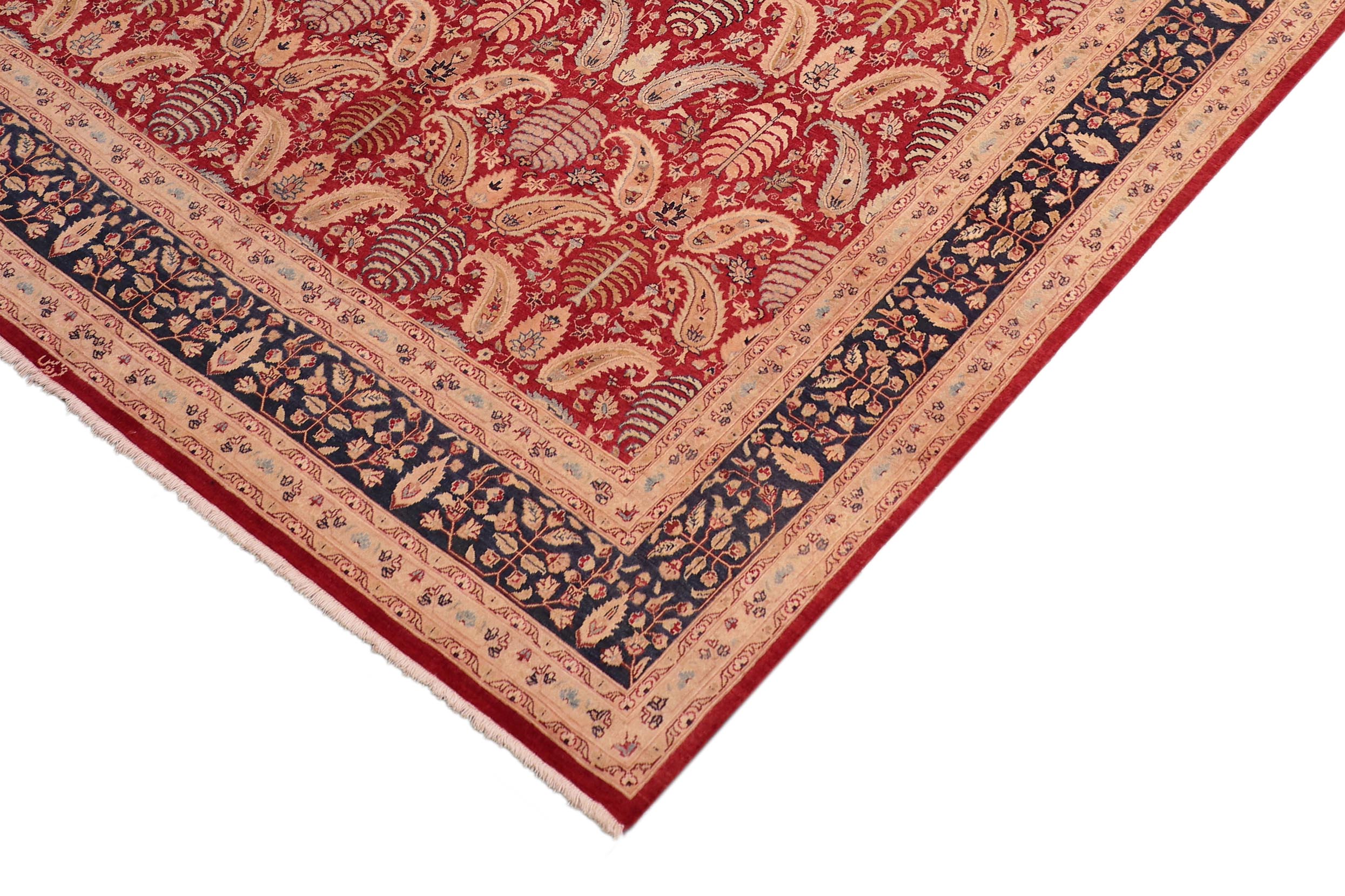 handmade Transitional Sarook Red Blue Hand Knotted RECTANGLE 100% WOOL area rug 8x10