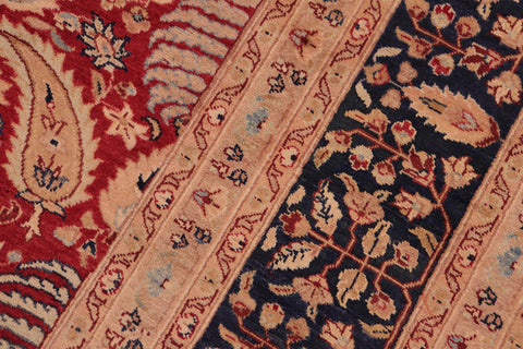 handmade Transitional Sarook Red Blue Hand Knotted RECTANGLE 100% WOOL area rug 8x10
