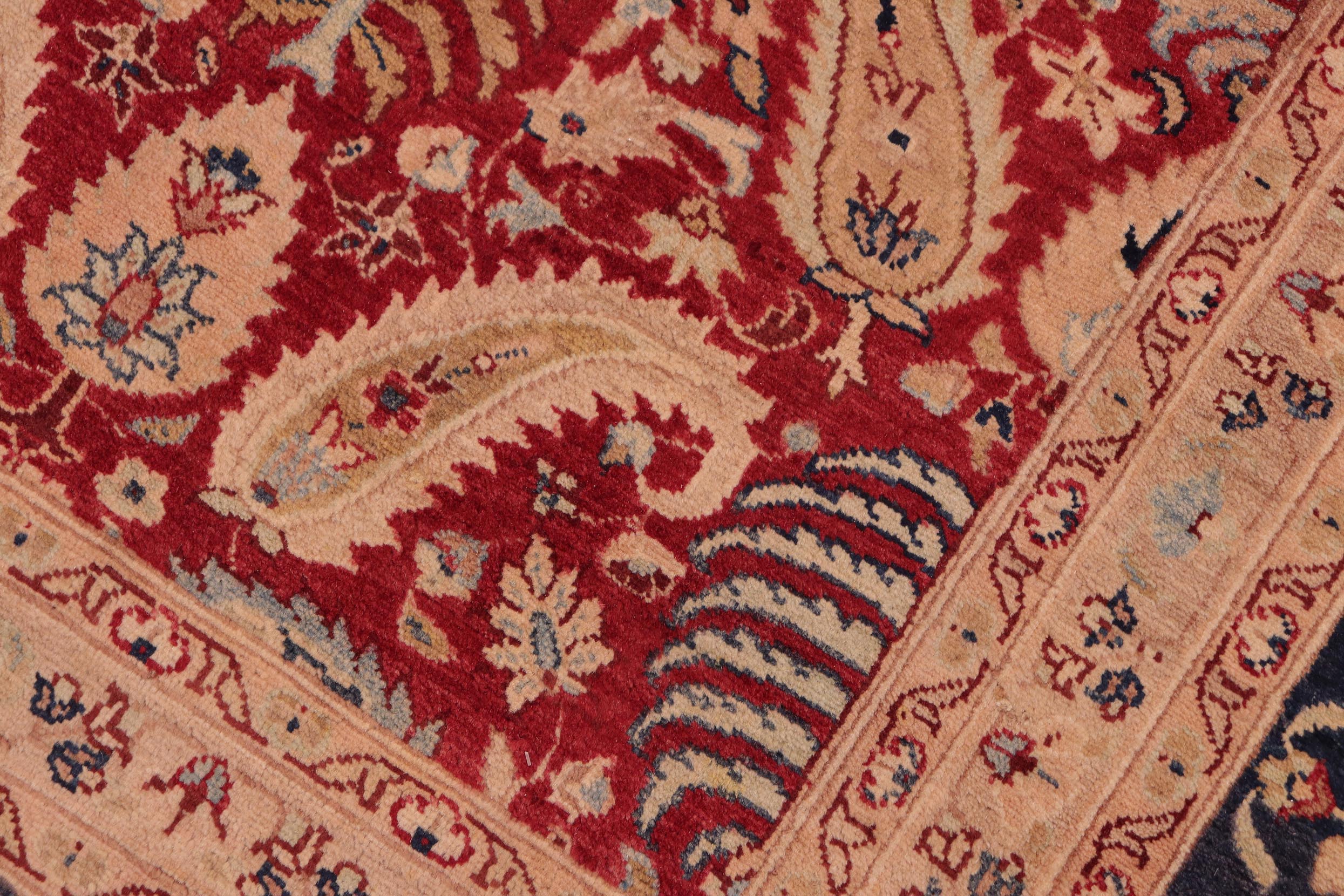 handmade Transitional Sarook Red Blue Hand Knotted RECTANGLE 100% WOOL area rug 8x10