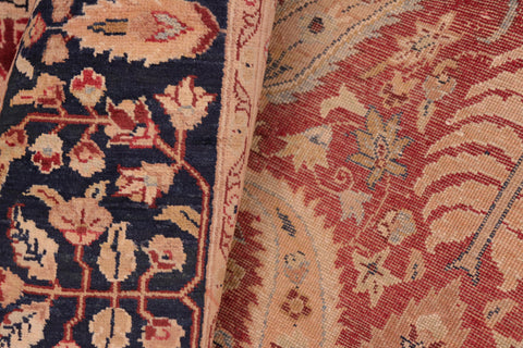 handmade Transitional Sarook Red Blue Hand Knotted RECTANGLE 100% WOOL area rug 8x10